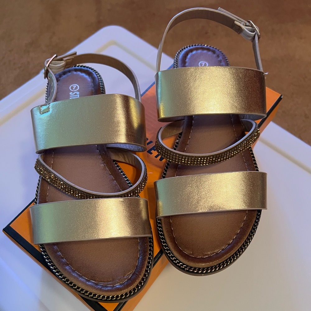 Steven Ella gold bling sandals